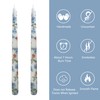 10 Inch Taper Candles Candlesticks Blue Flower Printed,2 Pack Handmade