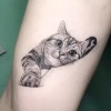 고양이 문신스티커 지워지는타투 헤나 캣스티커 일상 스탬프 나비 임시 Cat