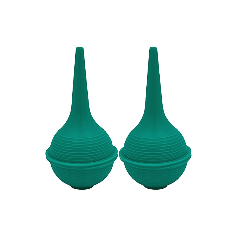 Sterile Rubber Bulb Syringe, 2 Pack, Green 1oz, Ear Wax