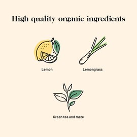 KUSMI TEA, Detox - Organic Blend of Green Tea, Mate & Lemon, 20 bags (40g)