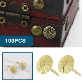 The Lord of the Tools 100pcs Antique Decorative Nails Furniture Sofa Upholstery Nails Retro Decoration Metal Scriber Pins 11x16mm Gold