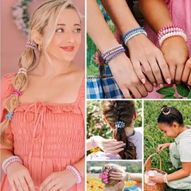 4Pcs Spiral Hair Band, Coil Elastic Band, Non-Damaging Hair Band Suitable for Thick Hair, Traceless No-Damage Ponytail Holders, Made of Telephone Wire Plastic, Suitable for Ladies and Girls（4 green）