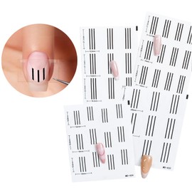 WEILUSI 4PCS French Tip Nail Guides Line Nail Stickers, 4 Center Line Designs Self-Adhesive French Smile Manicure Strip Stickers for Edge Auxiliary Black DIY Decoration Stencil Tools
