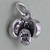 LGU Sterling Silver Oxidized Small 3D Ram Head Charm