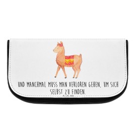 Mr. & Mrs. Panda Alpaca Pride Cosmetic Bag, White, Hand Drawn