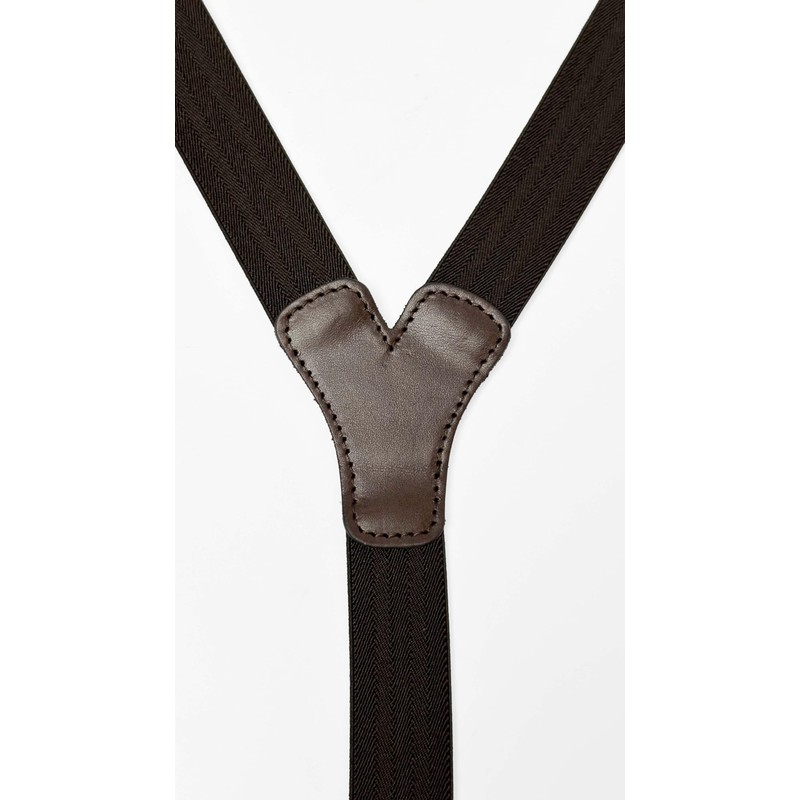 Lloyd Braces 25 mm Plain Leather Back Clips 40 Brown,