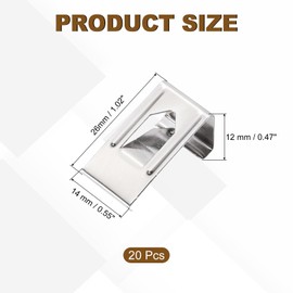 sourcing map 50Pcs Spring Turn Clip Hanger, Picture Frame Hangers Back Fasteners, Silver