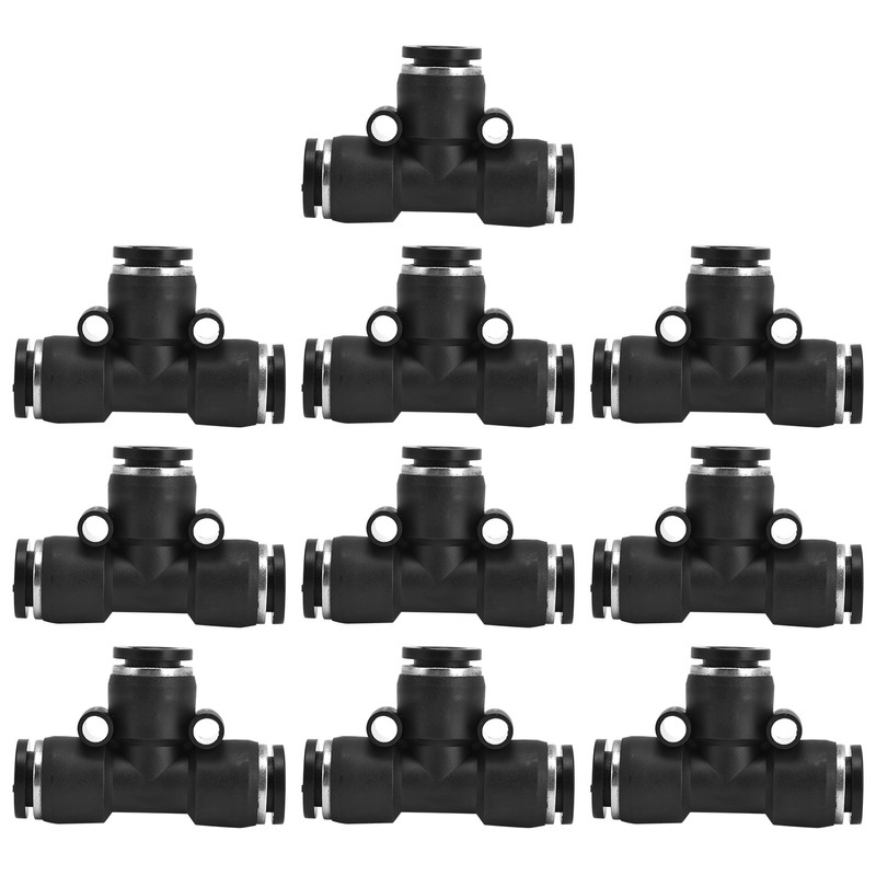 10pcs Pneumatic Tube Fitting Durable PVC Stable Sealing Corrosion Resistance