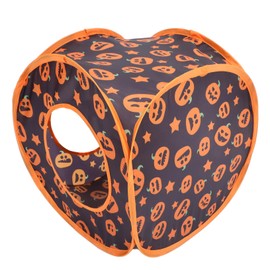 BESPORTBLE Cat Tunnel Cube Tent for Pets Foldable Polyester Hideaway for Cats and Gerbils Interactive Exercising Training Tube Pumpkin Design for Fun Exploration