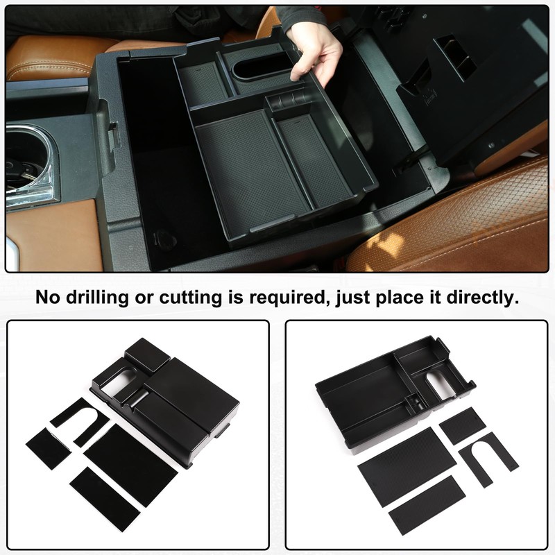 Car Armrest Box Storage Box Compatible with Toyota Tundra 2007-2021/Sequoia