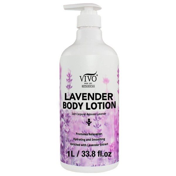 Vivo Per Lei Lavender Lotion - Moisturizing Body Lotion - Soothing Lavender Body Lotion for Women - Hydrating Hand and Body Lotion for all Skin Types - 1L / 33.8 Fl Oz