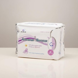 Tiens AiRiZ Soft Cotton Sanitary Pack of 10 Active Oxygen and Negative Ion Sanitary Carrier - High Quality - Comfort and Safety Guaranteed - Daily Food