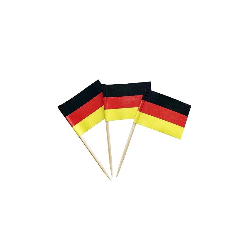 Newkita 100 Pcs Germany Toothpick Flag German Small Mini Cupcake