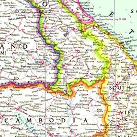 National Geographic: Vietnam, Cambodia, Laos and Eastern Thailand 1965 - Historic Wall Map Series - 11.25 x 20.5 inches - Paper Rolled