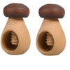 '"Mushroom Hofmeister Wooden Nutcracker with Screw Mechanism