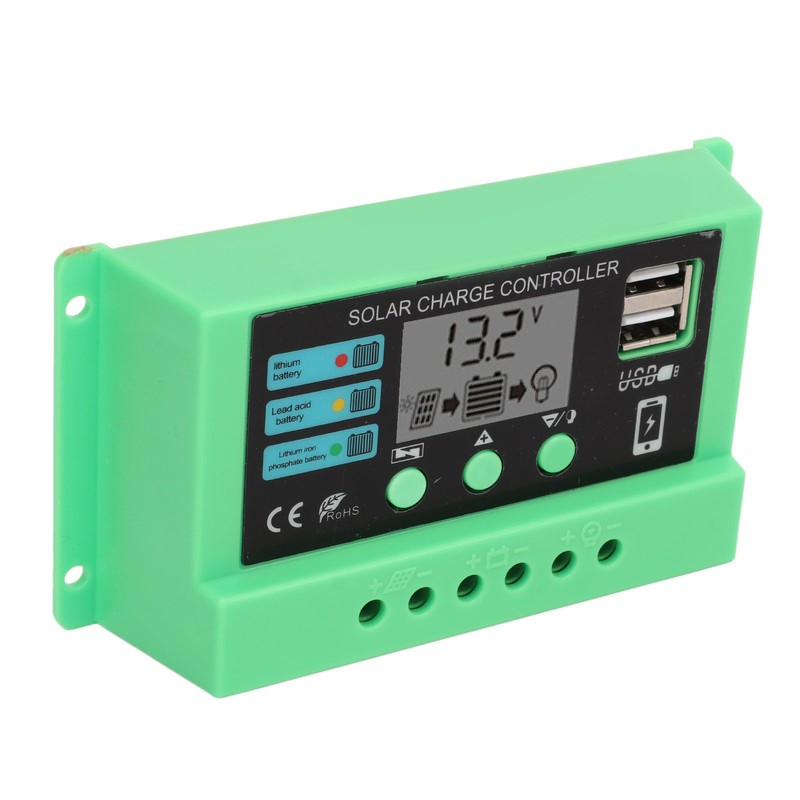 Solar Charge Controller PWM Panel Regulator Adjustable LCD Display 12V