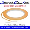 Stained Glass Foil 1/4" x 36Yds.Copper Foil Silver Back Tape