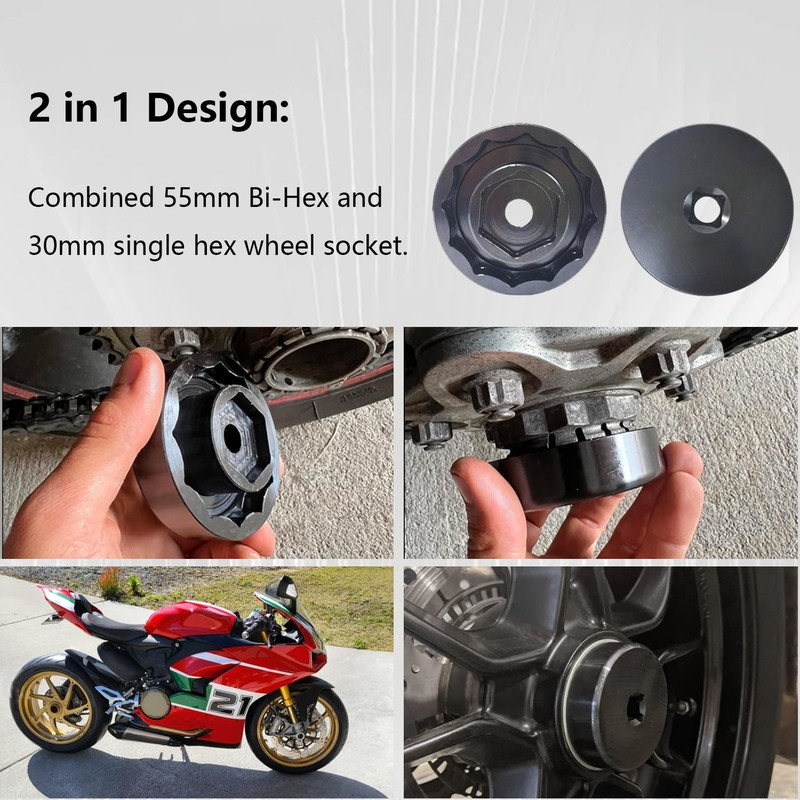 Wheel Nut Socket for Ducati, 30mm 50mm Front Rear Wheel