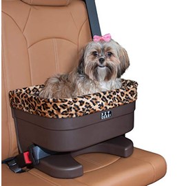 Pet Gear Booster Seat for Dogs/Cats, Removable Washable Comfort Pillow + Liner, Safety Tethers Included, Installs in Seconds, No Tools Required, Brown/Cheetah