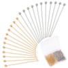 PH PandaHall 200pcs Jewelry Head Pins 24k Gold Plated 304