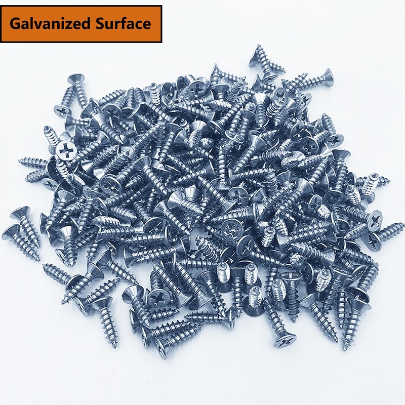 ELOOGAA 65pcs 3/4 inch Galvanized Wood Screws,Wood Screws for Drywall,Phillips