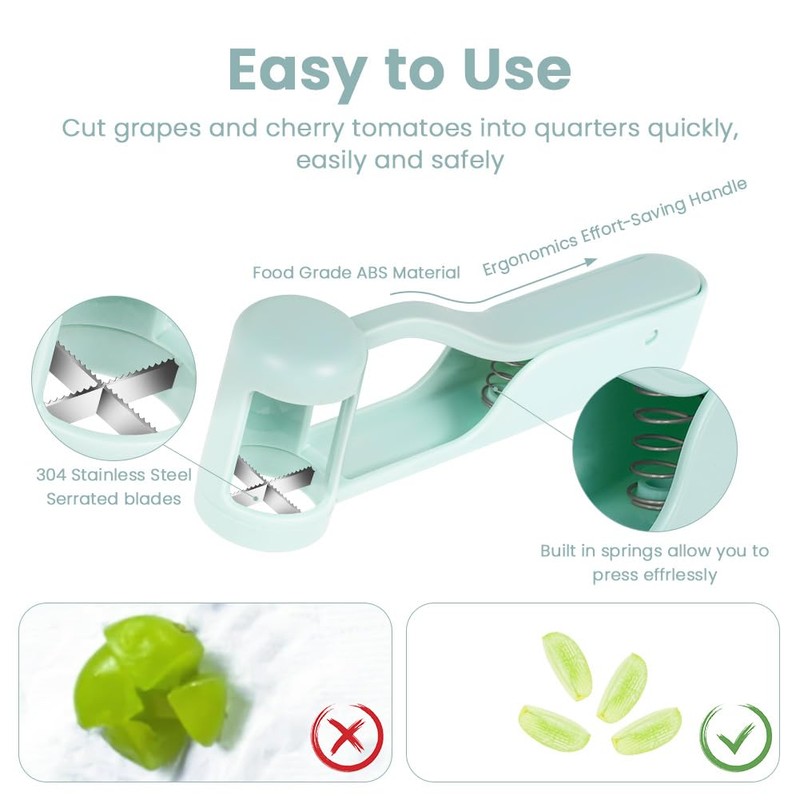 AOOTE Grape Slicer for Baby, Fruit Slicer for Toddlers, Stainless