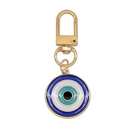 Jasimkiss Colourful Evil Eye Keychains Car Key Ring Bag Purse Keychains Good Luck Amulet protection Charm Keychains for Women Men (B Black+Blue)