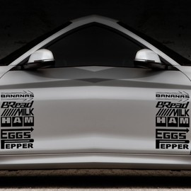 2pack JDM Grocery Funny Sponsor Vinyl Decal Sticker Racing Drift Food (Blue, 8.75x14" inch)