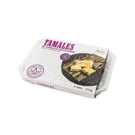 La Reina de las Tortillas - Leader europeo nella gastronomia artigianale messicana. "Tamales" con carne di maiale in salsa verde. Mais 100% "nixtamalizado". Vassoio di 3 unità. Scadenza 4 mesi