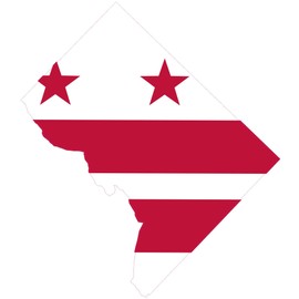 StickerTalk Die Cut Washington DC Flag Vinyl Sticker, 5 inches by 4 inches