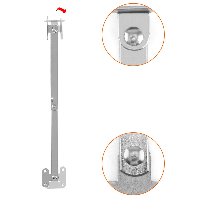 QWORK® 4 Pcs Steel Drop Down Hinge, Lid Stay Folding