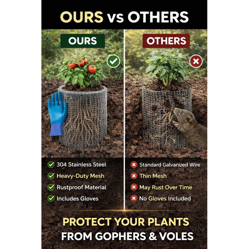 GISSAN Gopher Baskets for Plants – 5 Gallon Root Guard