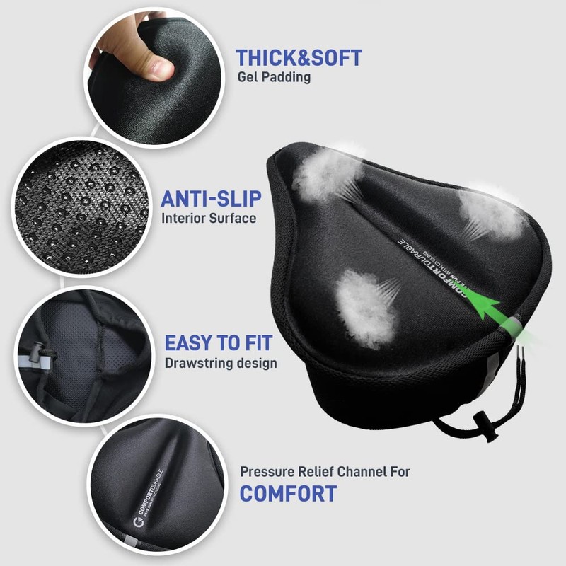 Bicycle Saddle Cover, 28 x 25 cm, Gel Padded Bicycle