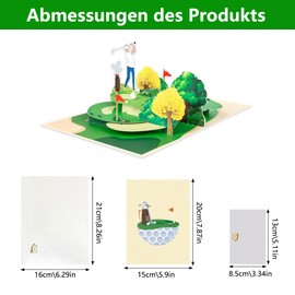 IUSOT 3D Pop-Up Birthday Card for Golf Enthusiasts, Golf Greeting Card, Perfect for Father's Day Cards, Anniversary Cards or as a Voucher for Golf Players