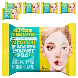Arial Stress Relieving Lip & Eye Remover Pads 30p, 55g, 6 pcs / 아리얼 스트레스 릴리빙 립앤아이 리무버 패드 30p, 55g, 6개