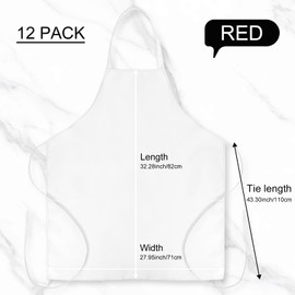 Cabaubl 12 Pack Bib Apron,Unisex Bib Aprons,Plain Bib Aprons Bulk for Women Men Adult,Chef Bib Apron for Kitchen and Restaurant Cooking Crafting BBQ Drawing,Machine Washable,32 x 28 inch