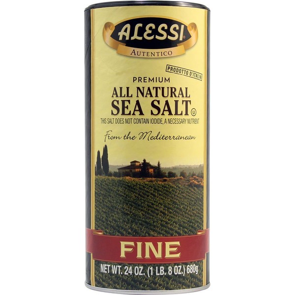 ALESSI - Fine Mediterranean Sea Salt, (2)-24 OZ Pkgs