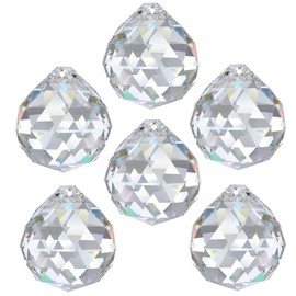 6 x Rainbow Crystal Balls, Diameter 30 mm, 30% PbO Crystal - Feng Shui Chandelier
