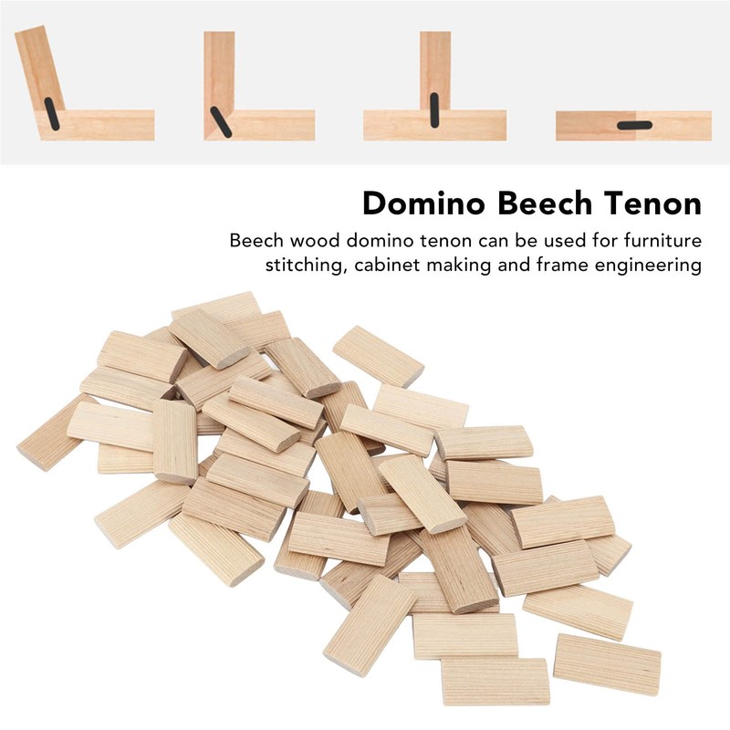 50Pcs 6X40mm Domino Tenon Beech Wood Domino Tenon Stopper Building