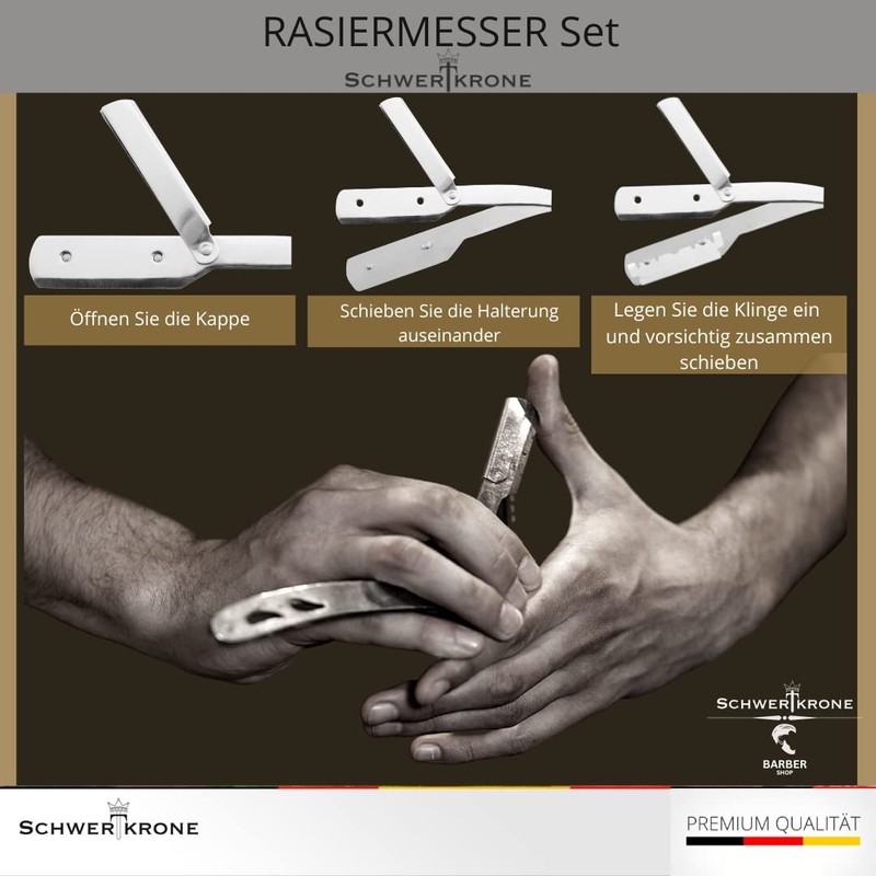 Schwertkrone Razor, Stainless Steel + 100 Half Derby Interchangeable Blades