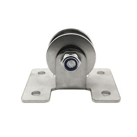 Heyous Bearing Four Hole Pulley Stainless Steel Roller Track Fixed Pulley for Ceiling Swing Sliding Doors Wire Rope or Cord Tools Traction (Medium U)