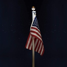 Valley Forge, Flag Pole Light, Aluminum, Hard-Wired, 8 LED Ultra Bright Bulbs, Gold Ball Top, Automatic On/Off Sensor