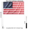 Qiuboluny 2.5 Meter Telescopic Handheld Flagpoles with Clips Portable Flag