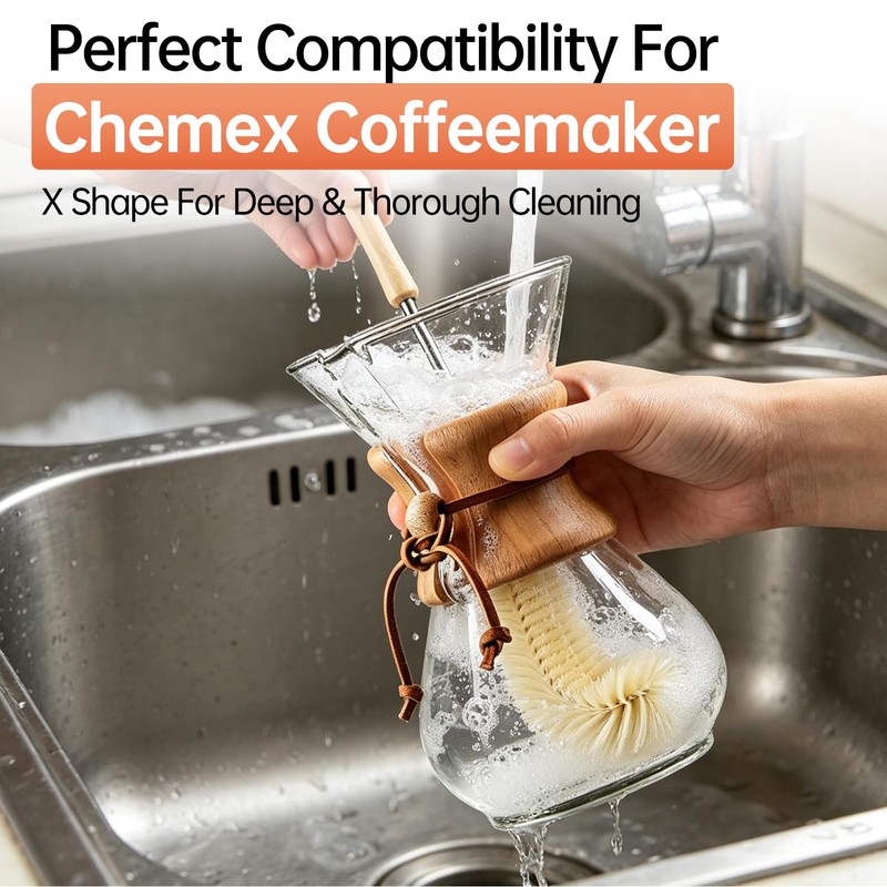 Cleaning Brush Compatible with Chemex Coffeemakers