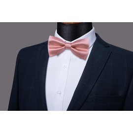 YourTies Pre-Tied Bow Tie Satin Solid Bowtie Adjustable Tuxedo Bowties for Men with Gift Box Wedding Party, Dusty Pink, L-(adults,full age)
