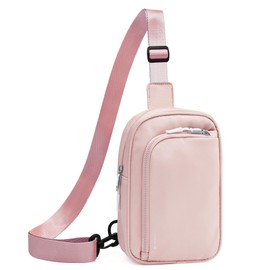 BAPHITY Small Sling Bag for Women and Men, Crossbody Bag Trendy, Fanny Packs Purses Chest Bag Small Backpack for Travel - New pink