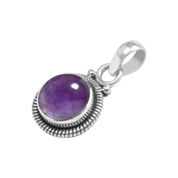 Amethyst Stone 925 Sterling Silver Pendant Necklace For Women Girls