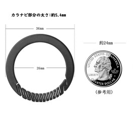 TISUR Men's Titanium Carabiner for Keycase Keychain with Key Ring (1 Black/Round Carabiner + 1 D-ring)