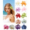 ASDIIT 12 Pcs Hibiscus Flower Hair Clips for Women, Artificial