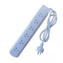 Power Board with 6-Way Outlet Socket, 1 Metre Extension Lead